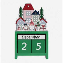 Kerst aftelblokken, bureau adventskalender met beweegbare blokken, dagen tot kerst, decoratie voor thuis of op kantoor - groen