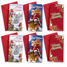 6 Traditional Christmas Money Wallets Envelopes