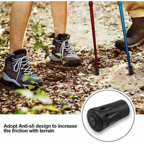 Walking Stick Rubber Tips Ferrules 10 Pack Trekking Pole Protector 2