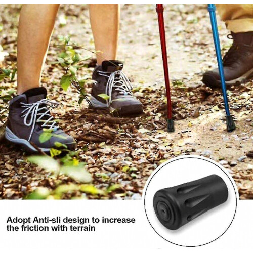 Walking Stick Rubber Tips Ferrules 10 Pack Trekking Pole Protector 2