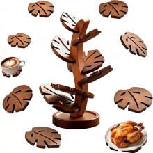 Tree Trivet Set with Storage Stand for Hot Dishes Kitchen Trivets for Cups Bowls Plates Teapots Hot Pots Frying Pans