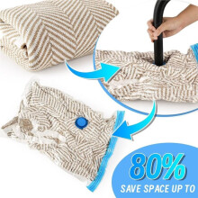 Vacuum Bags for Clothing, Duvets, Pack of 12 Vacuum Bags, Vacuum Bags for Clothing Travel with Vacuum Cleaner Hand Pump