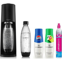 SodaStream Carbonatore d'acqua Terra Nera 2 bottiglie 1L 2 sciroppi