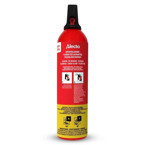 Extintor spray - ALECTO - BS075 - 750 ml - Classes A e F (5A/5F) - Alcance 4 m