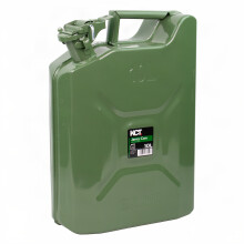 (10L Jerry Can) KCT Jerry Can Durable Metal Fuel Tank Petrol Diesel Gas Spare Oil Gasoline Storage Container for Vehicle Car Motorbike