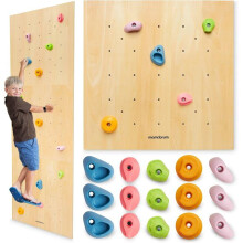 Mur d'Escalade Enfants - mamabrum - Bois - Modulable - 15 Prises Colorées