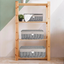 Wickerfield Grey Wicker Storage Basket - Set (L+M+S)