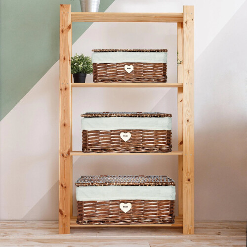 Wickerfield Brown Wicker Storage Basket - Set (L+M+S)