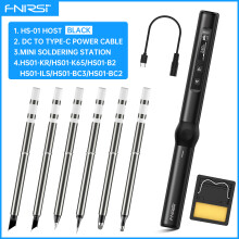 FNIRSI HS-01 soldador de temperatura ajustable, 80-420 , PD 65W, DC 24V, negro