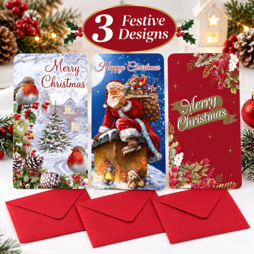6 Traditional Christmas Money Wallets Envelopes 1