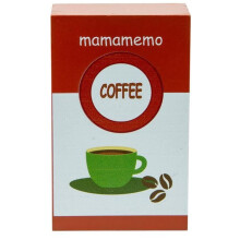 Mamamemo paquet de grains de café 10 cm bois brun/blanc