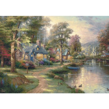 Palapeli - SCHMIDT SPIELE - Kylä järven rannalla - Puu - 1000 palaa - Kuvittanut Thomas Kinkade