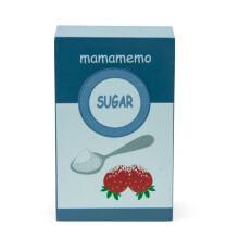 Brinquedo de imitação - MAMAMEMO - Pacote de açúcar em madeira - Azul - Madeira (FSC) - 5,5 x 3 x 9 cm