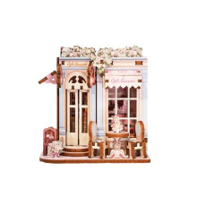 Puzzel 3D - CARTARTEM - Mini Boek Nook Café macarons - Hout - Zonder lijm of gereedschap - 7,9x5,1x8,0 cm