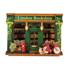 Puzzel 3D - CARTARTEM - Mini Boek Nook Londense Boekhandel - Vooraf gesneden multiplex - Zonder lijm of gereedschap - 8,54,36 cm