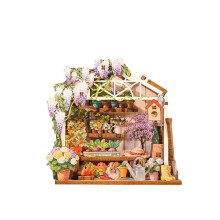 Puzzel 3D - CARTARTEM - Mini Boek Nook Serre - Vooraf gesneden hout - Zonder lijm of gereedschap - Paars 8,74,08,2 cm