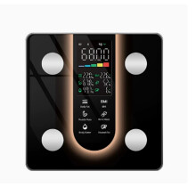 Weegschaal voor Lichaamsgewicht: BMI & Lichaamsvet, 25 Meetwaarden, 5,8 Inch Groot Display, Badkamerweegschaal met Spiermassa,