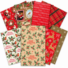 32 Christmas Wrapping Paper Sheets Traditional