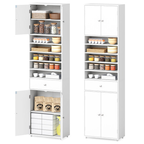 Costway Laundry Room Tall Cabinet - White