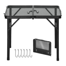 Tavolo Pieghevole Esterno in Alluminio 60x40 cm - Duoku - Ideale per Campeggio, Picnic, Barbecue o Eventi. Altezza Regolabile
