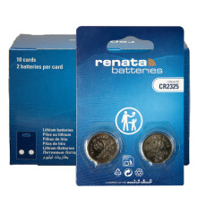 20x Renata CR2325, 2325, 3V Lithium Knopfzellen (10x 2er Blister)