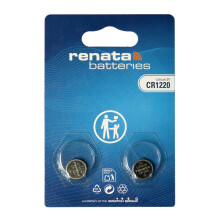 Renata CR1220, 1220, 3V Lithium Knopfzellen - 2er Blister