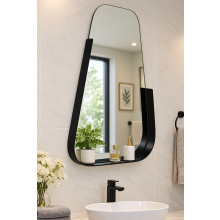 Metal Wall Mirror Half Frame 50X70X6cm