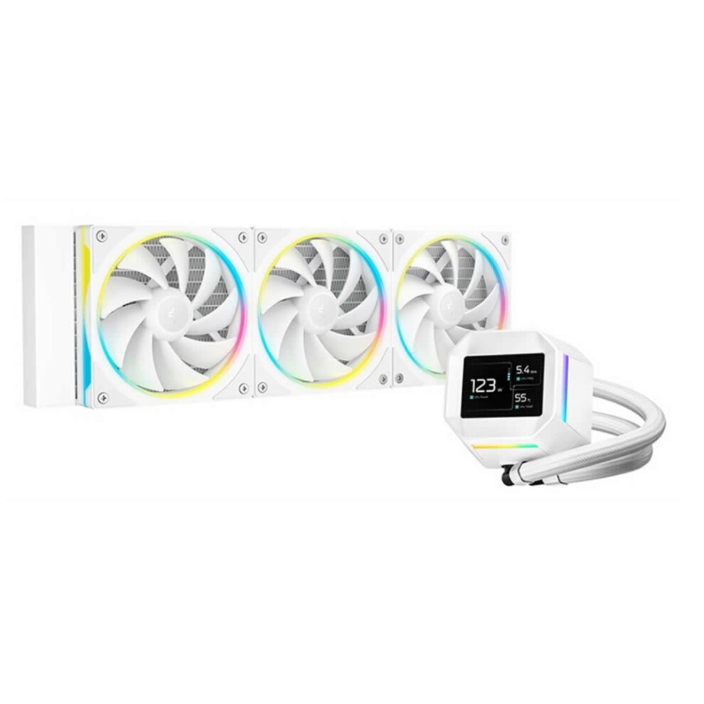 Deepcool Lm360 Wh 360Mm Aio Liquid Arbg Cpu Cooler - 2.4 Inch Ips Display White