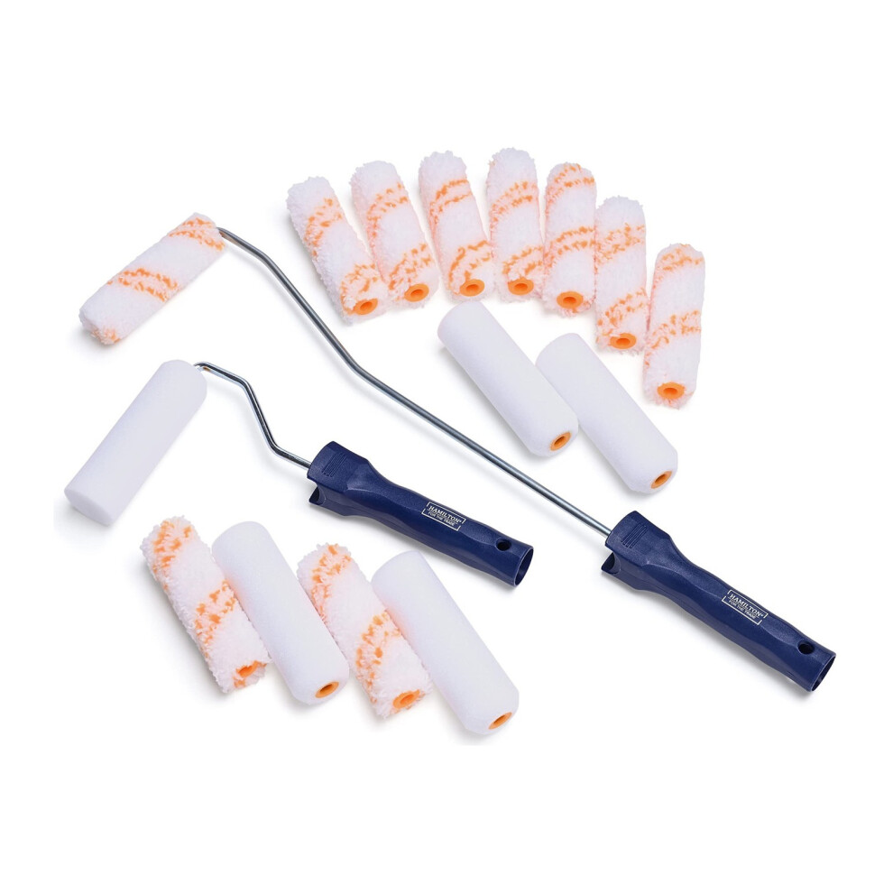 Hamilton for The Trade 17 Pc 4" Paint Roller Set, Long Arm, Medium Pile & Foam - Image 4