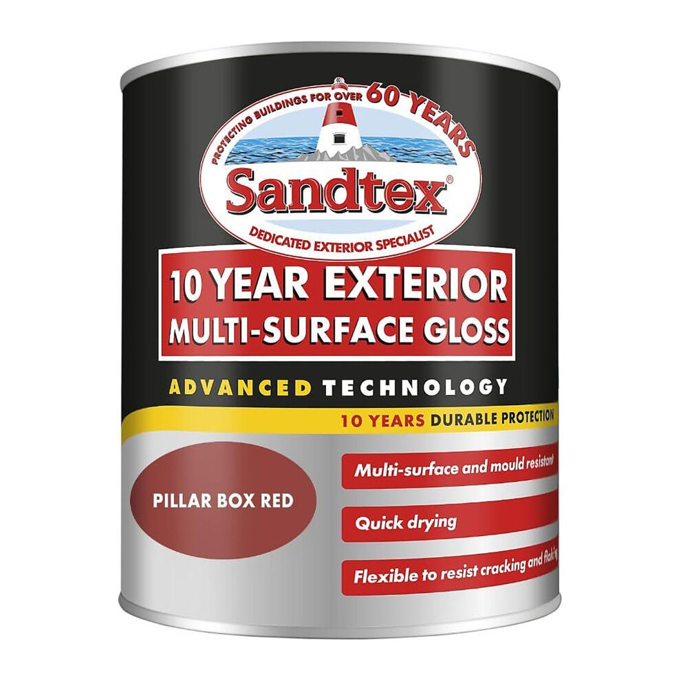 B&Q - 10 Year Pillar Box Red Gloss MetalPlastic & Wood Multi-Surface Paint750Ml - Image 3
