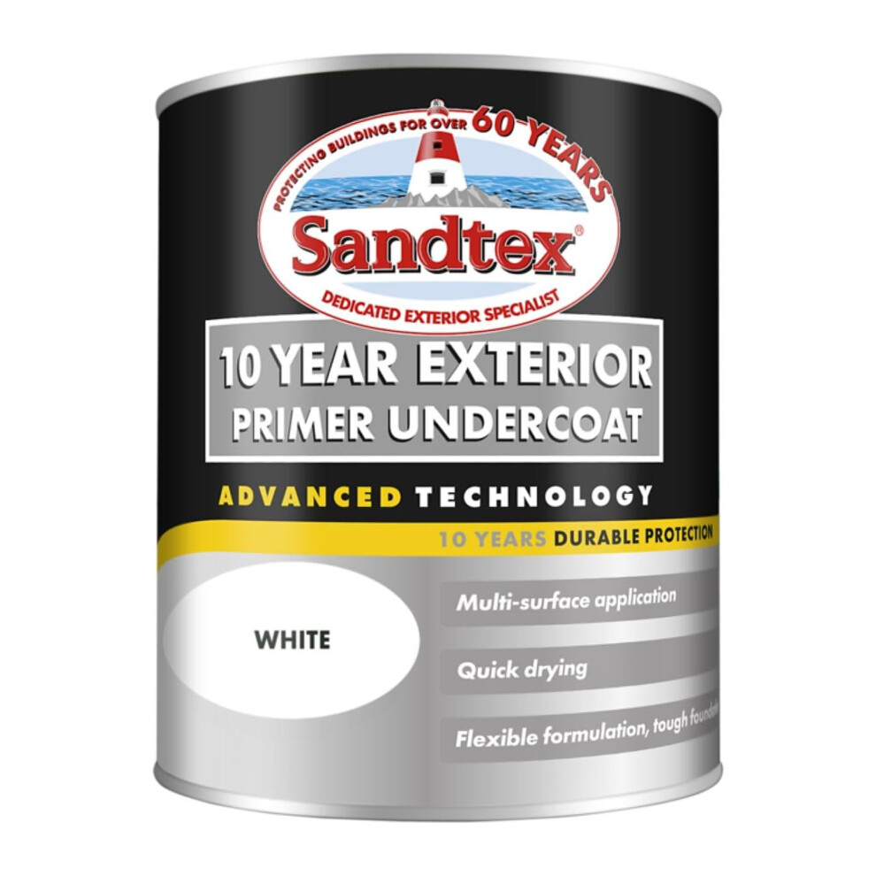 SANDTEX 10 YEAR QD PRIMER UNDERCOAT WHITE 750ML - Image 3