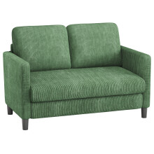 (Green) 129cm Small Loveseat Sofa Comfy Soft Corduroy Couch