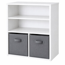 Wooden Storage 2 Shelves 2 Cube Storage Basket Shelving Unit G-0340