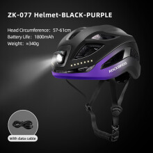 ROCKBROS veiligheidshelm, 57-61 cm, met LED-verlichting en Type-C oplaadpunt voor nachtelijk fietsen