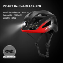 ROCKBROS veiligheidshelm voor fietsen en scooter, LED verlichting, Type-C oplaadbaar, maat 57-61 cm
