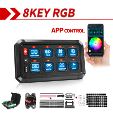 COLIGHT Kabelloses RGB 12-Gang Schalttafel, Multifunktions-Kippschalter, 8-Gang elektronisches Relais für LKW, ATV, UTV