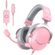 FIFINE H9P headset, gaming headset, met microfoon, RGB-verlichting, voor PC en PS4/PS5