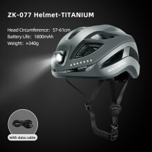 ROCKBROS veiligheidshelm voor fietsen, ZK-077, met LED-verlichting, Type-C oplaadbaar, maat 57-61cm