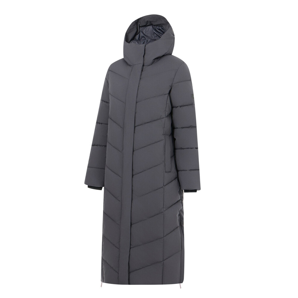 Regatta Eloria Women's Long Padded Jacket in Grey, Size 12 UK, Quilted Insulated Coat with Hood and Storm Cuffs - Image 3