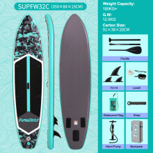 FunWater opblaasbare surfplank, 11'6 ", blauw en rood, met accessoires