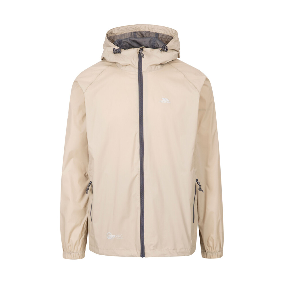 Trespass (Xl, Oatmilk) Unisex Adult Qikpac Waterproof Jacket