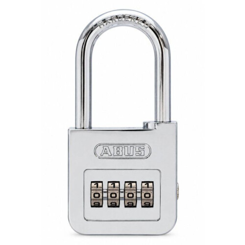 Abus Combination Lock - ABUS - 160/50HB50 - 4 digits - Chrome - High shackle
