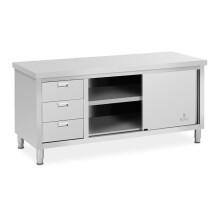 Móvel baixo em aço inoxidável 180 x 70 x 85 cm capacidade de 600 kg