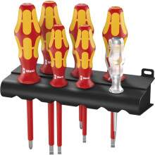 Wera VDE Screwdriver Set PH, SL, 160 i/7 Rack, 7PC - 05006147001