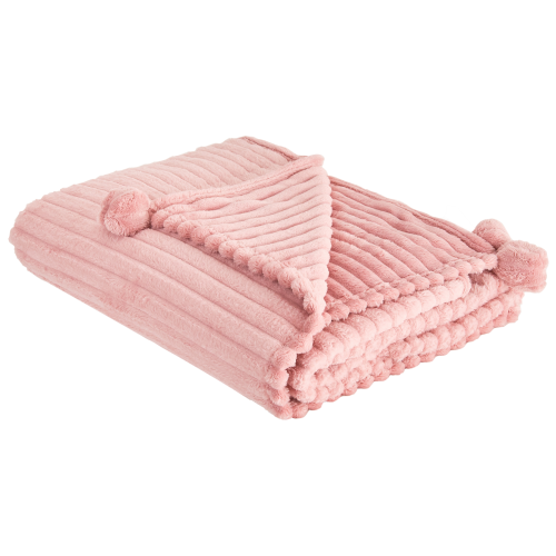 Beliani Blanket KAWERI 150 x 200 cm Pink