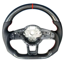 Volant en cuir suédé rouge avec trou pour VW Golf MK7 7.5 Polo Tiguan MK2 Passat B8