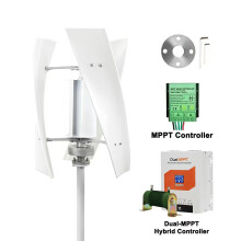 EKPAOWE Générateur éolien vertical, 3000W, 24V, avec contrôle Dual MPPT pour système hors réseau