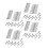 Set di 8 cerniere in metallo, colore argento (64x35 mm) 1