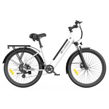 ALLGOBIKE AM27 Vélo électrique tout-terrain Blanc, moteur 250W, batterie 36V 15Ah, 7 vitesses, 100 km