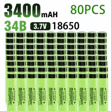 Batterie au lithium NCR18650B, 3400mAh, 3.7V, 20A, Lot de 80 pièces, Vert, pour appareils électroniques